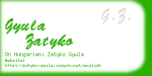 gyula zatyko business card